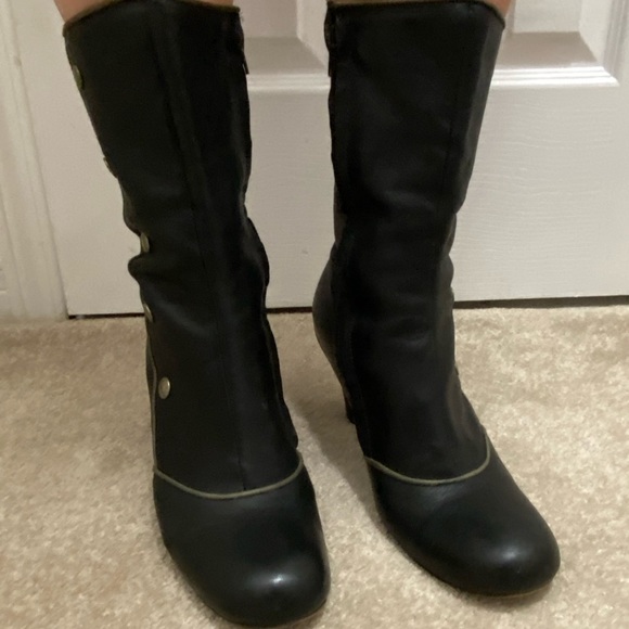 LA Designer Calleen Cordero Boots Black Leather Size 9 - Picture 5 of 7